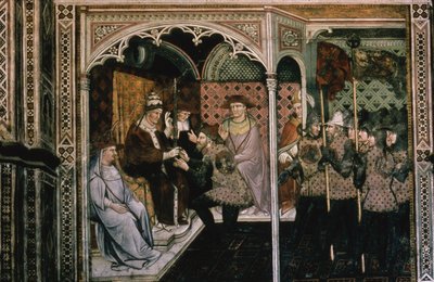 Pope and Emperor by Aretino Luca Spinello or Spinelli